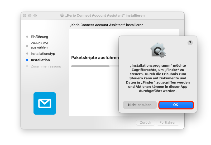 macOS Zugriff erlauben von Mac-Storage Installation
